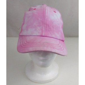 Pink & White Tie-Dye Women's Adjustable Baseball Cap